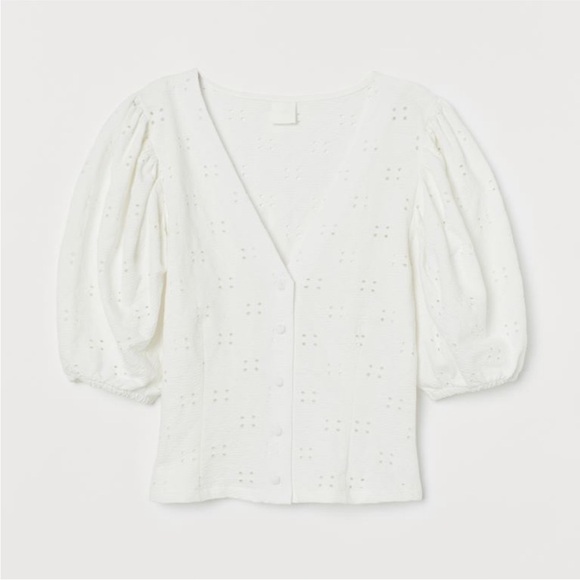 H&M White Eyelet Blouse - Picture 2 of 8